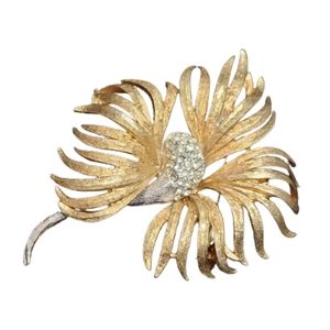 Vintage Signed Coro Two Toned Brooch